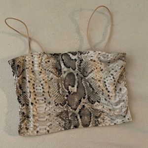 FashionNova crop top snake print